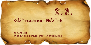 Kürschner Márk névjegykártya